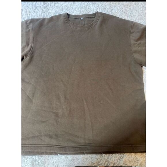 Men crew neck long sleeve brown sweatshirt L - Picture 5 of 6